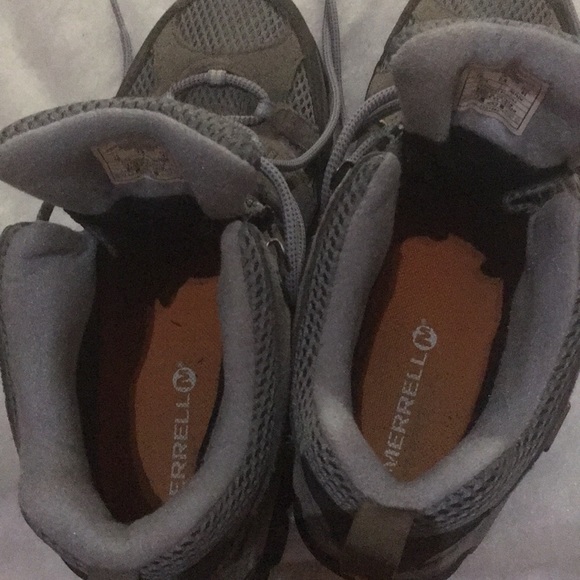 10 MERRELL HIKING BOOTS GREY/PERIWINKLE WOMEN’S - Picture 3 of 8